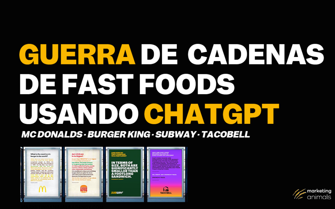 Marketing de Guerrilla usando ChatGPT (McDonalds vs Burger King vs Subway vs Taco Bell)